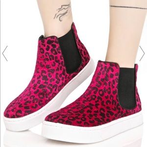 Like new Dolls kill leopard shoes